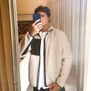 WHITE H&M FLEECE JACKET